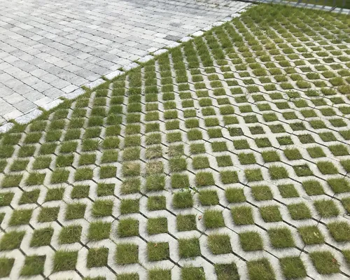 Gressarmering fra asak kombinert med herregård belegningsstein