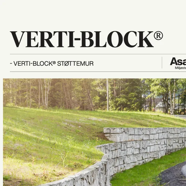 Verti-Block brosjyre, Koksmix, gråmix, grå støttemur, støttemur, mur, hagemur, betongmur, betongvegg, grå hagemur