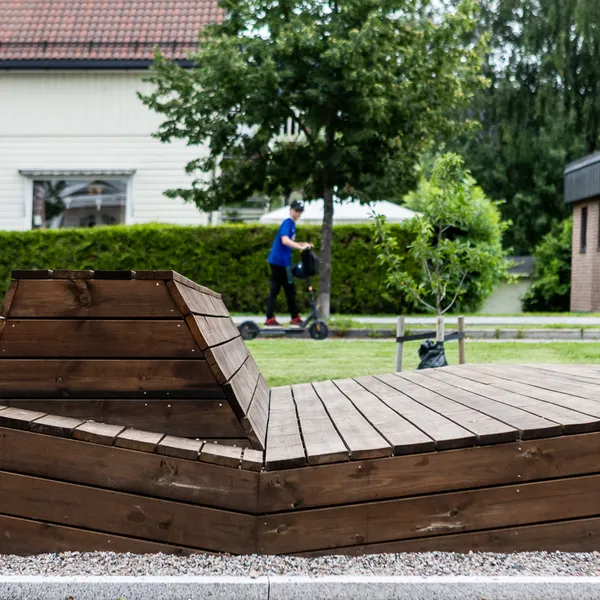 Folkeparken i Lier hvor det er lagt arena fra asak